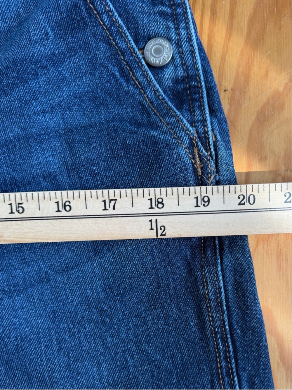 Old Navy Retro Y2K 90s Indigo Blue Denim Ankle Length Overalls Size 6 - Picture 14 of 14
